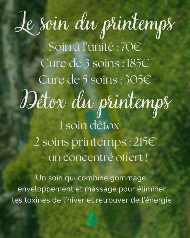 soins corps et massages printemps 2026